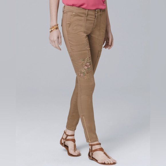 White House Black Market Pants - BRAND NEW WHBM Embroidered Skinny Ankle Jeans
